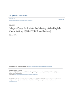 Magna Carta: Its Role in the Making of the English Constitution