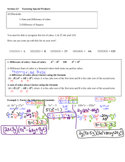 Section 4.5 Factoring Special Products All