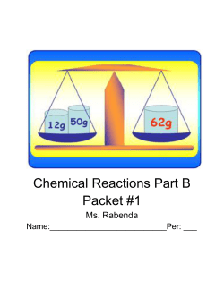 Chemical Reactions Part B Packet #1