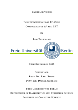 Parkingbehaviour of RC-Cars - Institut für Informatik