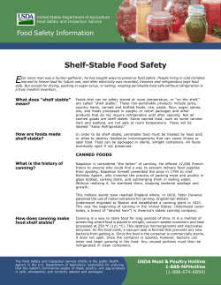 Shelf-Stable Food Safety