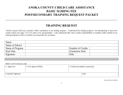 Training Request Packet - Anoka County Community Action Program