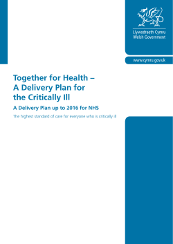 A Delivery Plan for the critically ill