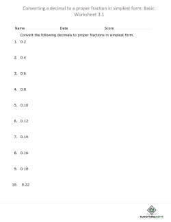 Converting a decimal to a proper fraction in simplest form: Basic