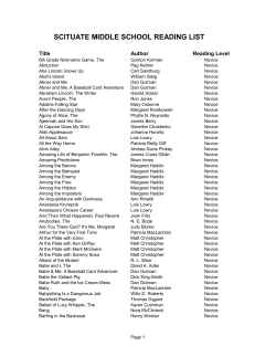 scituate middle school reading list