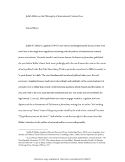 Judith Shklar on the Philosophy of International Criminal