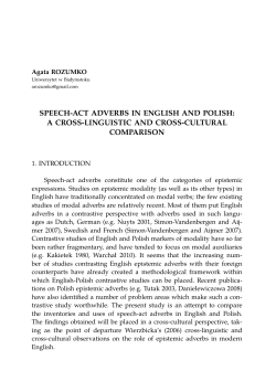 speech-act adverbs in english and polish: a