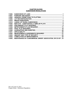 CHAPTER ELEVEN SUBDIVISION REGULATIONS 11000