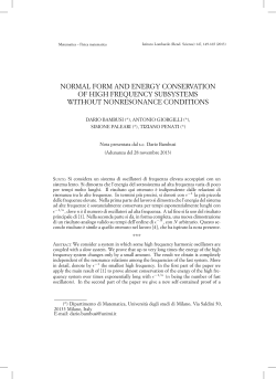 normal form and energy conservation of high frequency subsystems