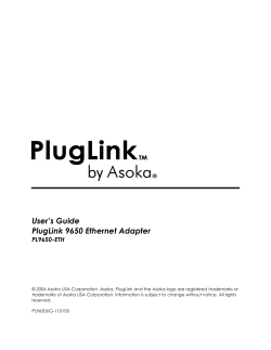 User`s Guide PlugLink 9650 Ethernet Adapter