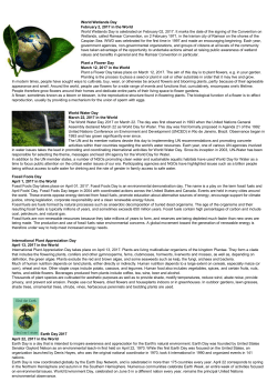 details relating to environmental days