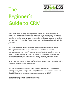 The Beginner`s Guide to CRM - Success with CRM Consulting