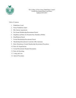 Formal Recruitment Rules - TCNJ Panhellenic Association