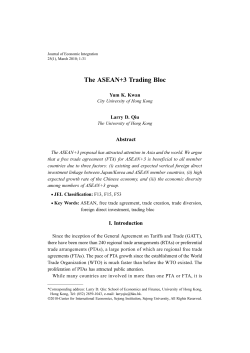 The ASEAN+3 Trading Bloc - the School of Economics and Finance