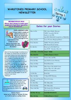 Spring 1 2016 - Warstones Primary School