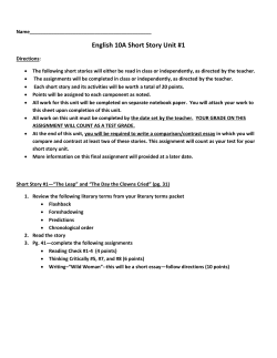 English 10A Short Story Unit #1