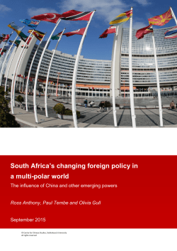 South Africa`s changing foreign policy in a multi
