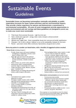 Tasmanian Sustainable Events Guidelines