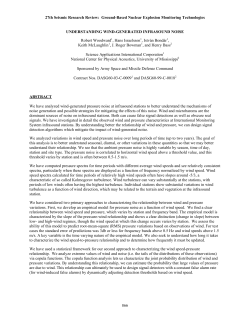 UNDERSTANDING WIND-GENERATED INFRASOUND NOISE
