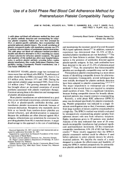 Use of a Solid Phase Red Blood Cell Adherence Method for