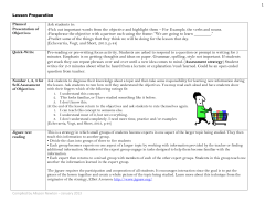 SIOP Activities for Each Component