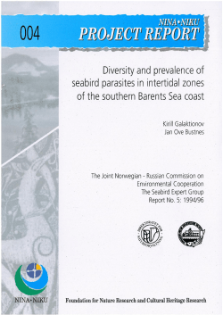 Diversity and prevalence of seabird parasites inintertidal zones of