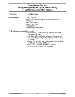 Greenhouse Gas and Energy Footprint (Life Cycle Assessment) of