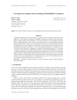 Covariance in Unsupervised Learning of Probabilistic Grammars
