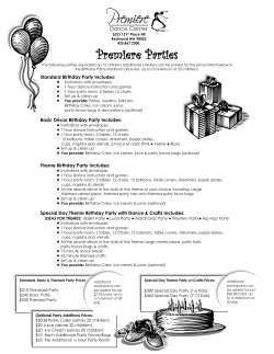 Premiere Parties - Premiere Dance Center