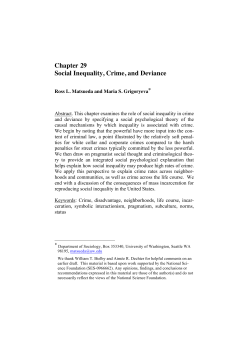 Social Inequality, Crime, and Deviance.