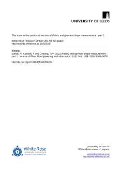 Fabric and garment drape measurement - part 1