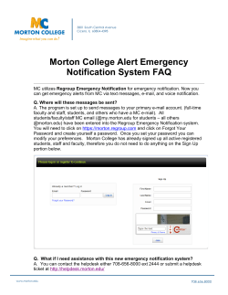 Morton College Alert Emergency Notification System FAQ