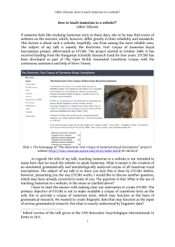 How to teach Sumerian to a website?