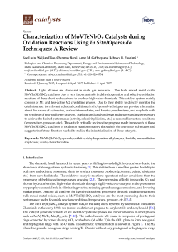 Characterization of MoVTeNbOx Catalysts during Oxidation