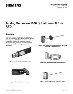 Analog Sensors—1000 Ω Platinum (375 α)