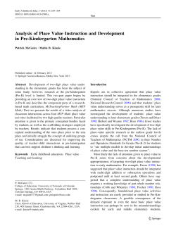 Analysis of Place Value Instruction and Development in Pre