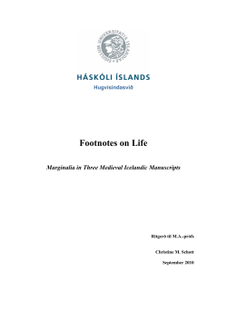 Footnotes on Life: Marginalia in Three Medieval