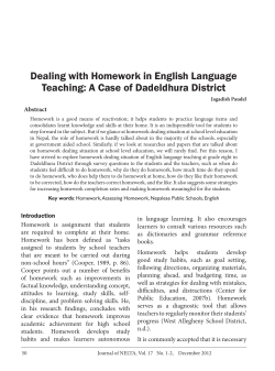 Dealing with Homework in English Language Teaching: A Case of