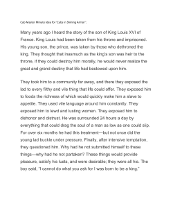 Many years ago I heard the story of the son of King Louis XVI of