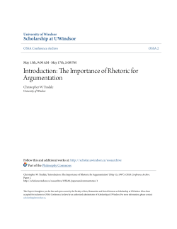 The Importance of Rhetoric for Argumentation