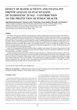EFFECT OF WATER ACTIVITY AND TITANIA P25