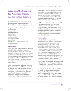 Adapting the Sessions for American Indian/ Alaska Native Women
