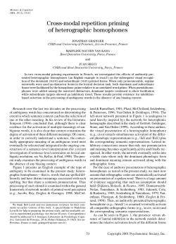 Cross-modal repetition priming of heterographic homophones