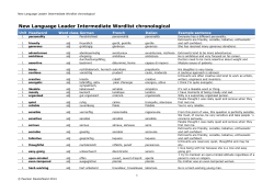 New Language Leader Intermediate Wordlist chronological