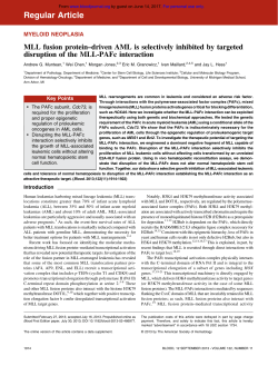 MLL fusion protein&ndash;driven AML is selectively inhibited by targeted