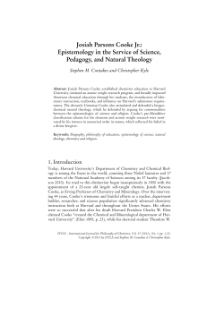 Josiah Parsons Cooke Jr.: Epistemology in the Service of