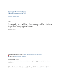 Personality and Military Leadership in Uncertain or Rapidly