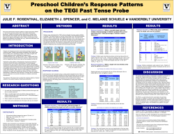 Preschool Children`s Response Patterns on the TEGI Past Tense