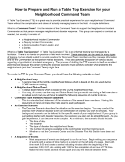 How to Prepare and Run a Table Top Exercise for