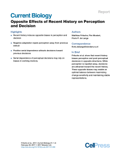 Opposite Effects of Recent History on Perception and
